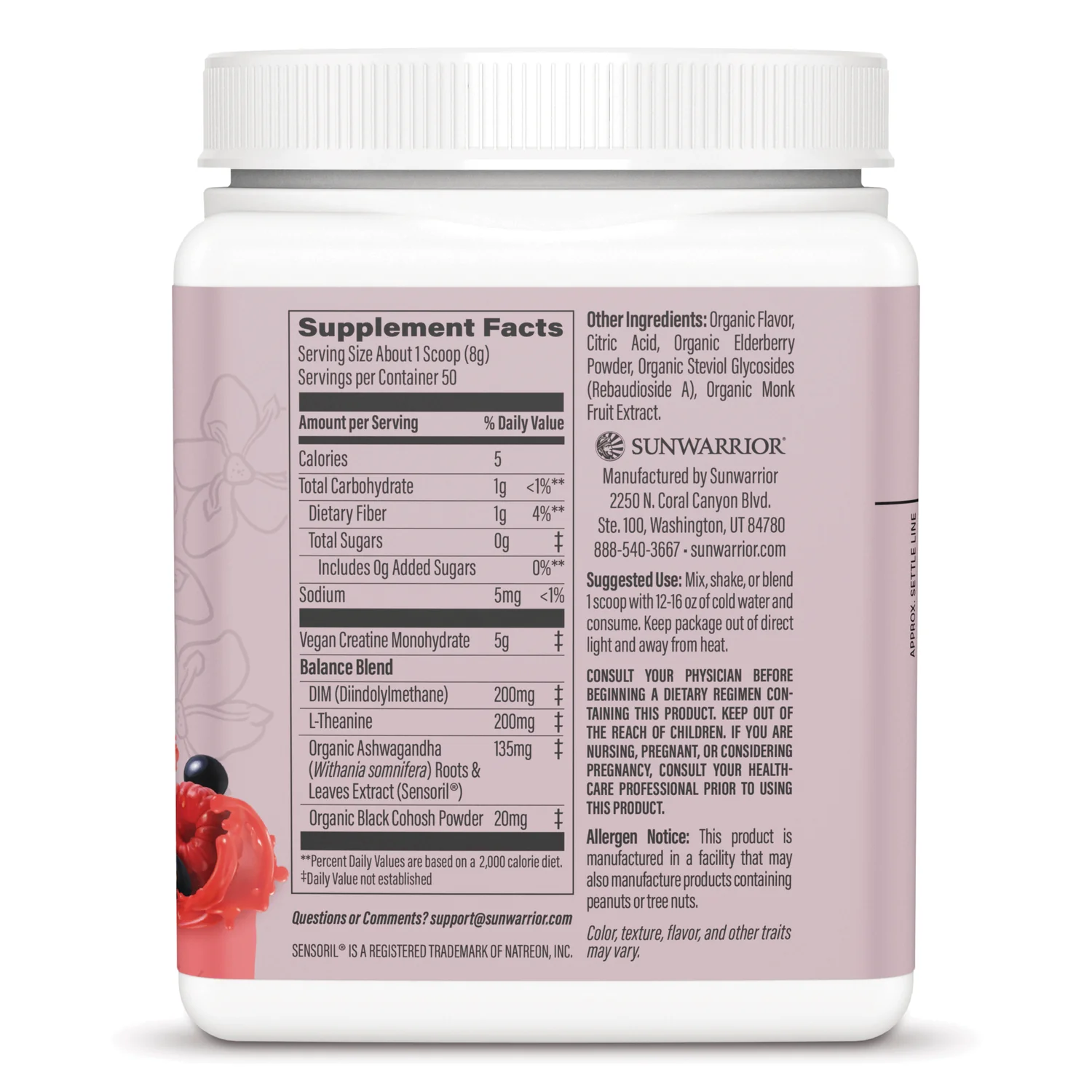 Active Creatine Monohydrate for Her -Raspberry Elderberry Lemonade - Image 2