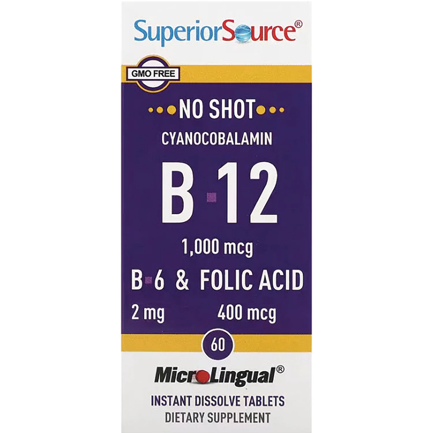 B-12 Cyanocobalamin with B-6 & Folic Acid - Image 2
