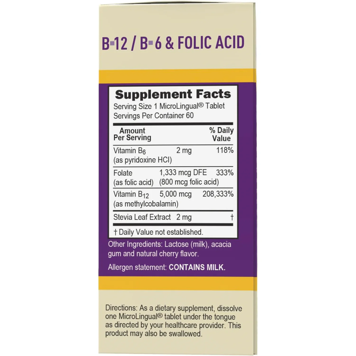 B-12 Methylcobalamin with B-6 & Folic Acid - Image 2