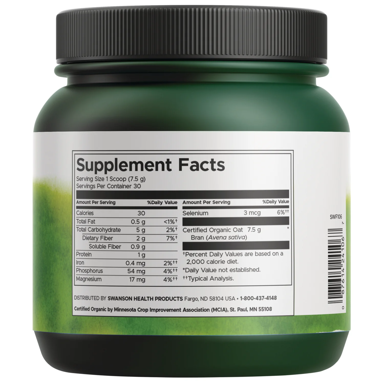 Oat Bran Fiber Powder - Certified Organic - Image 2