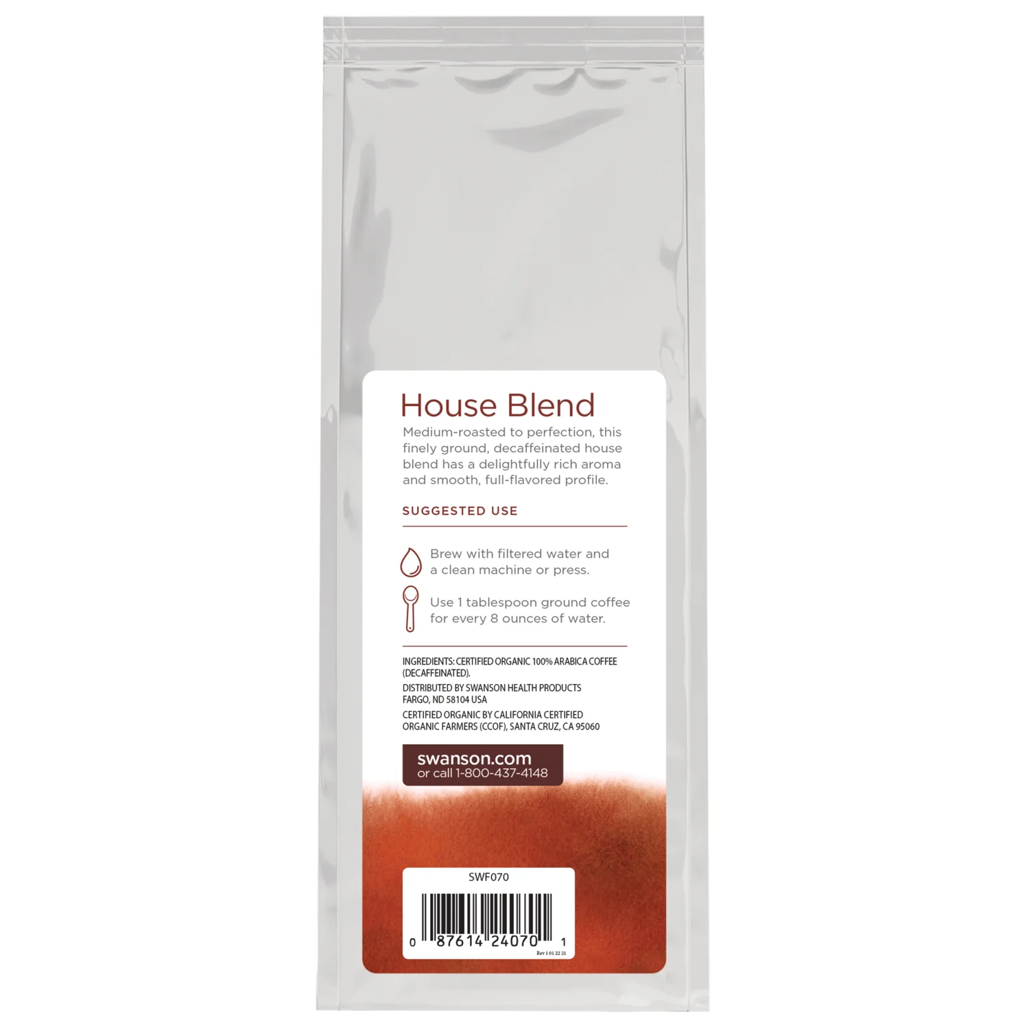 Organic House Blend Decaf Ground Coffee - Medium Roast - Image 2