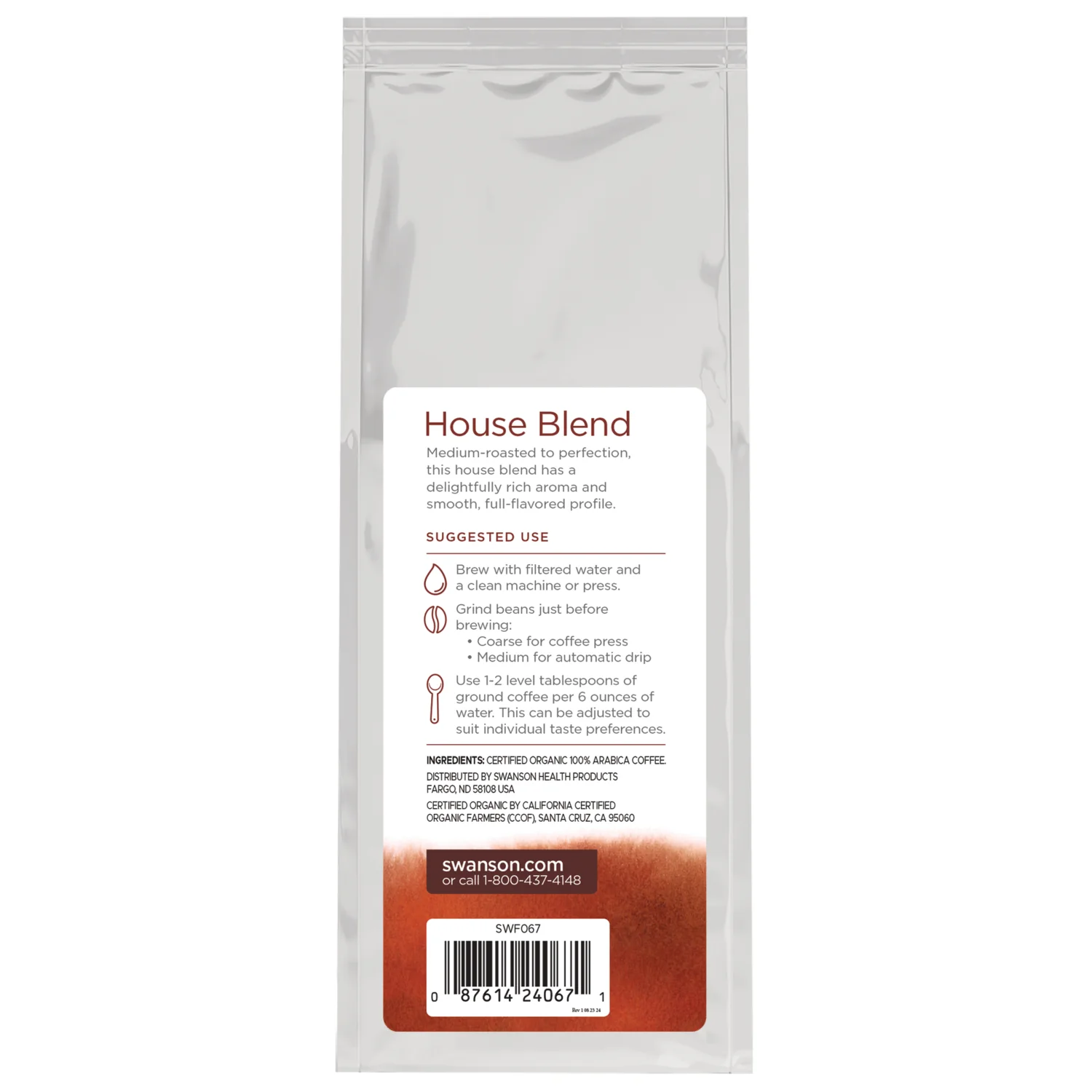 Organic House Blend Whole Bean Coffee - Medium Roast - Image 2