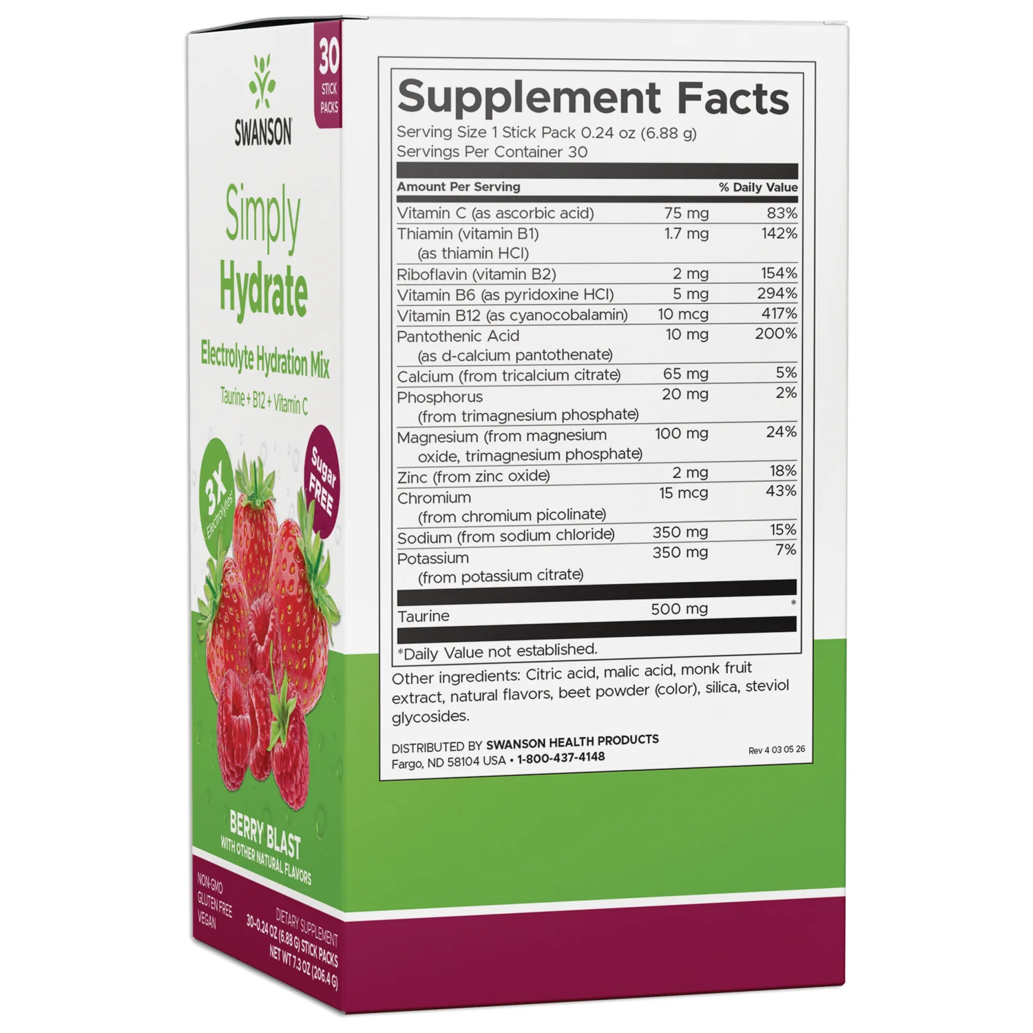 Simply Hydrate Electrolyte Hydration Mix - Berry Blast - Image 2