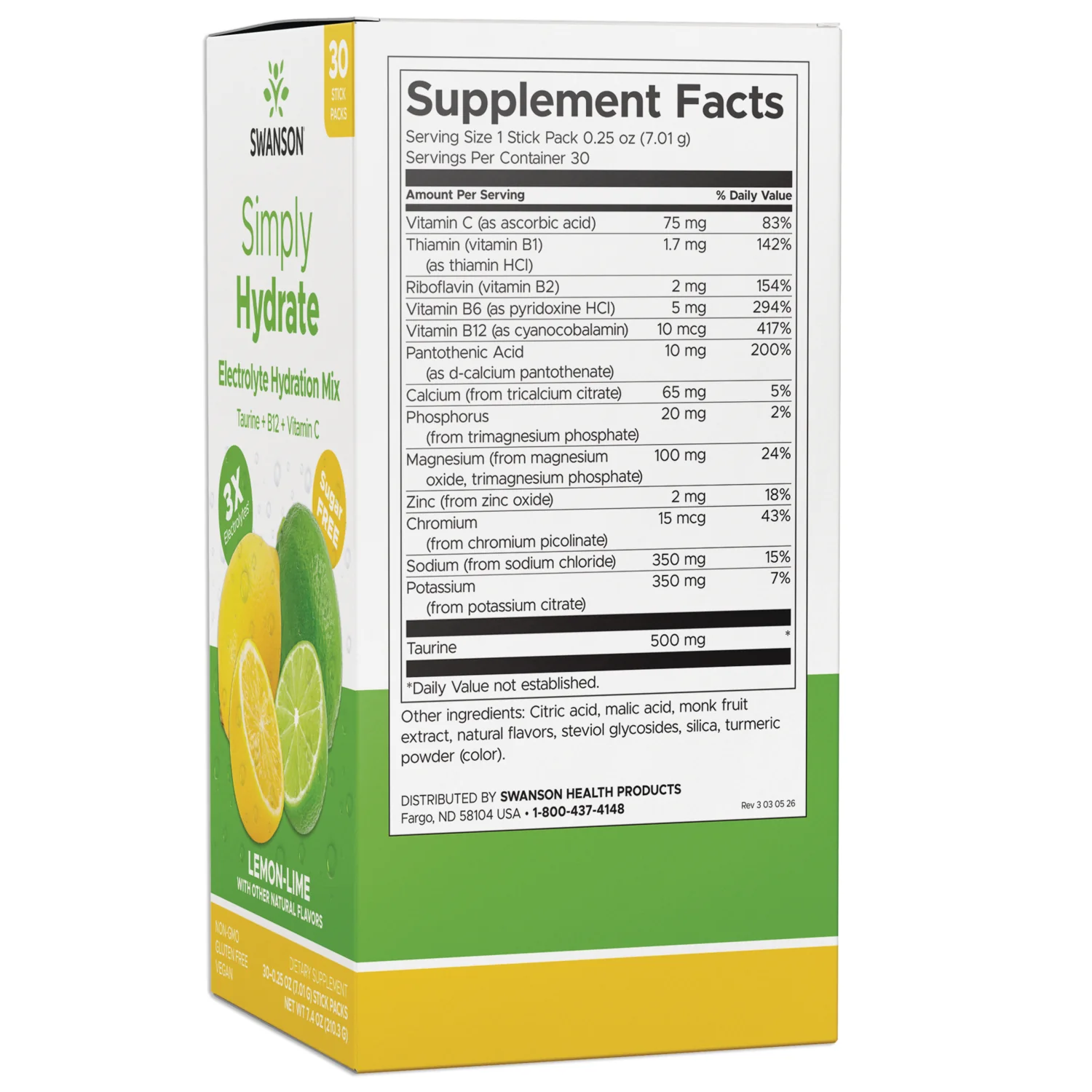 Simply Hydrate Electrolyte Hydration Mix - Lemon-Lime - Image 2