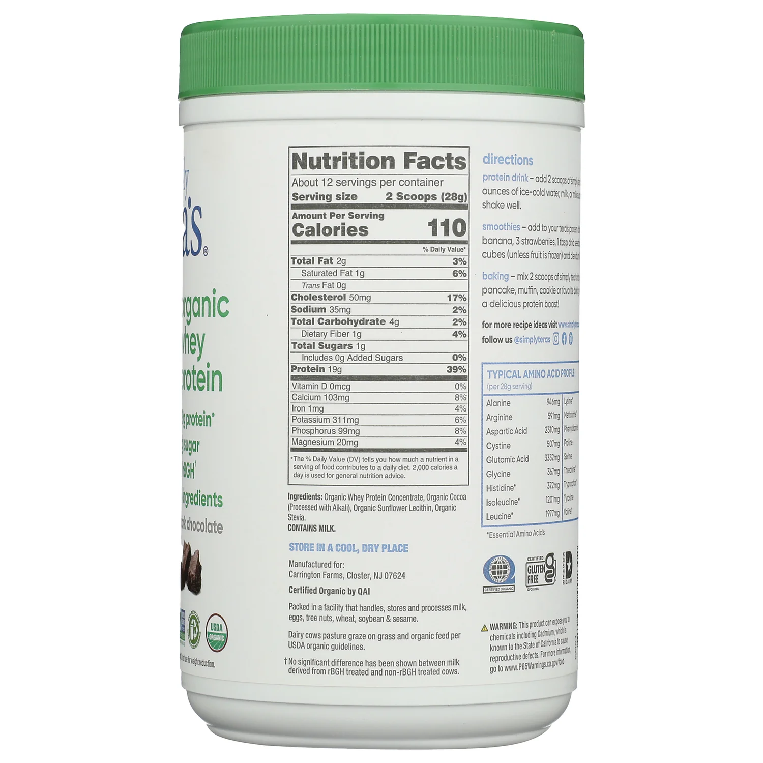 Organic Whey Protein - Dark Chocolate - Image 2