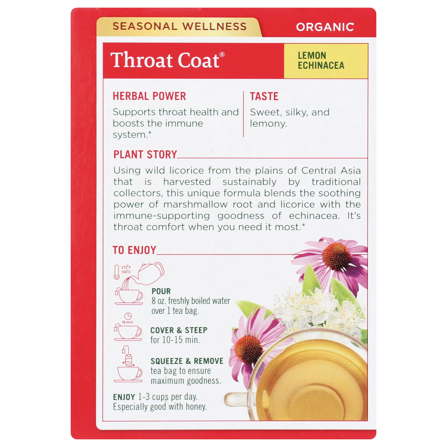 Organic Throat Coat Tea - Lemon Echinacea - Image 3