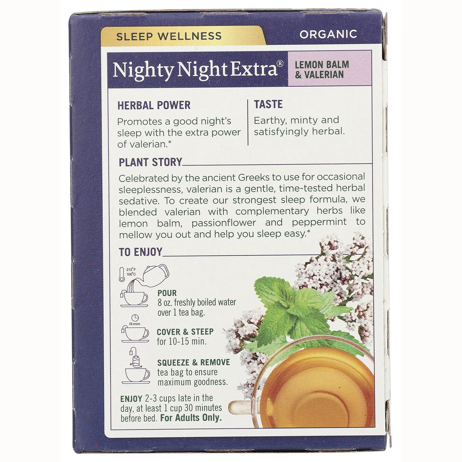 Organic Nighty Night Tea - Lemon Balm & Valerian - Image 3