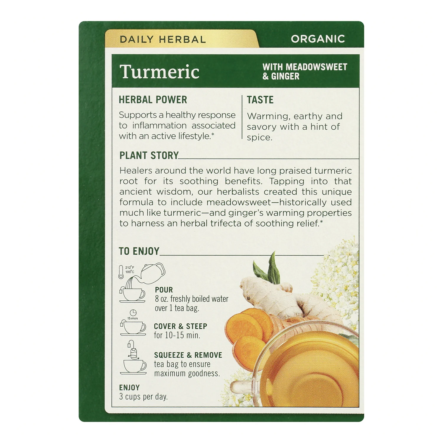 Organic Turmeric with Meadowsweet & Ginger Tea - Image 3