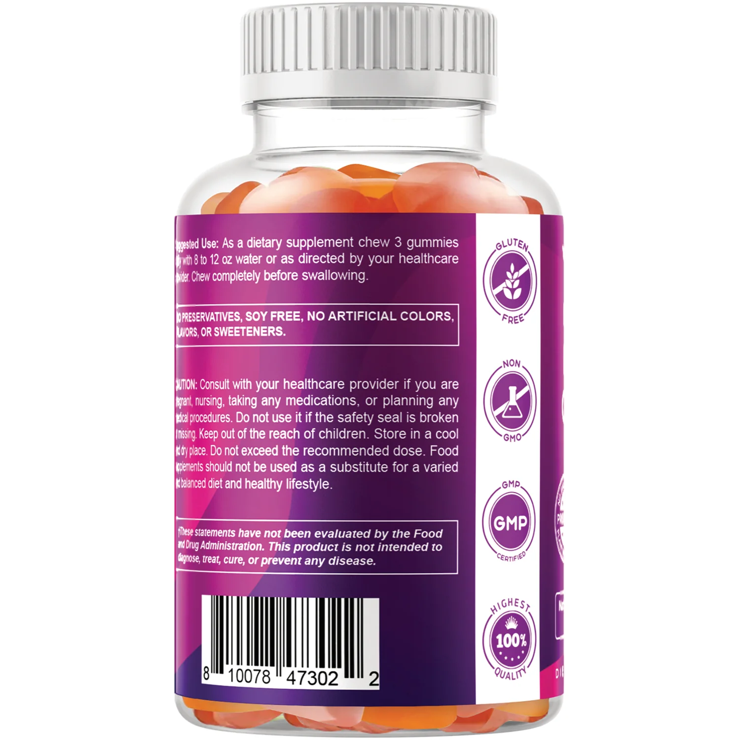 Extra Strength Fiber 7G Gummies - Blackberry, Peach & Strawberry - Image 3